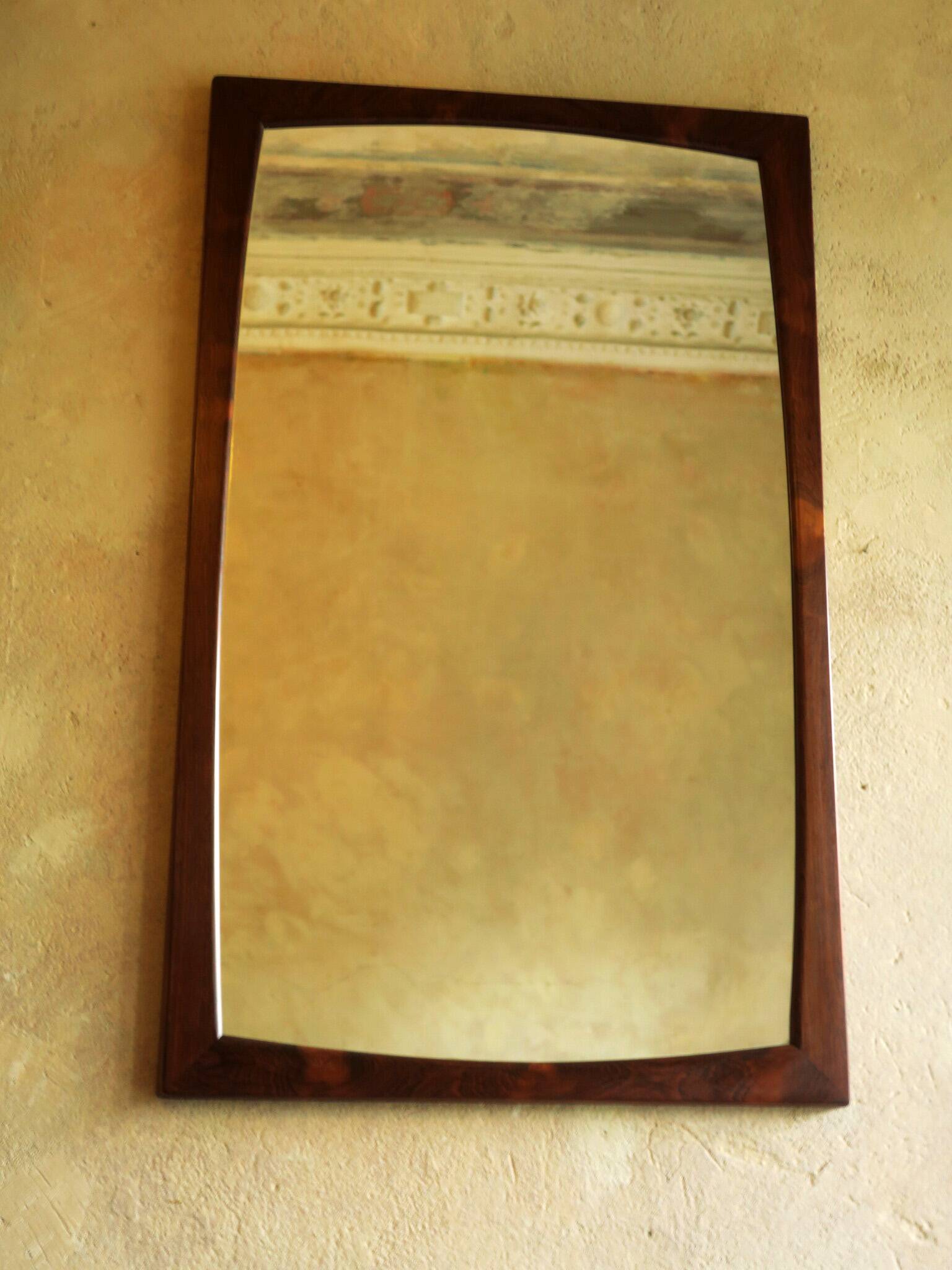 Miroir mural danois en palissandre par Aksel Kjersgaard, 1960