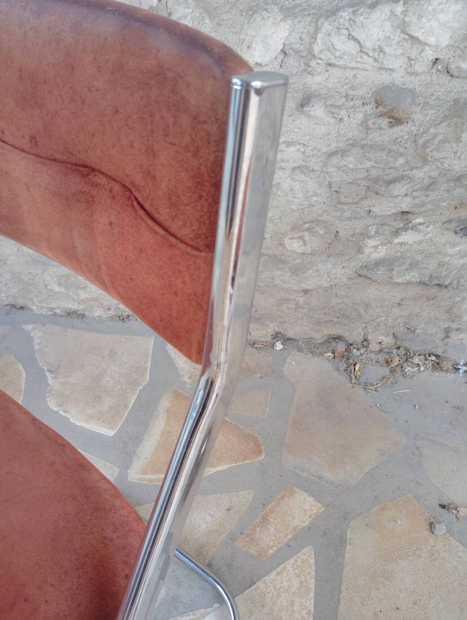 Set of 2 vintage tubular chairs by Roche Bobois.