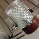 Lustre en chrome et teck à 5 feux style scandinave
