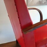 Armchair art deco skaï red