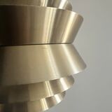 Brass & Lacquered White Aluminium Pendant Lamp by Carl Thore, design 1970