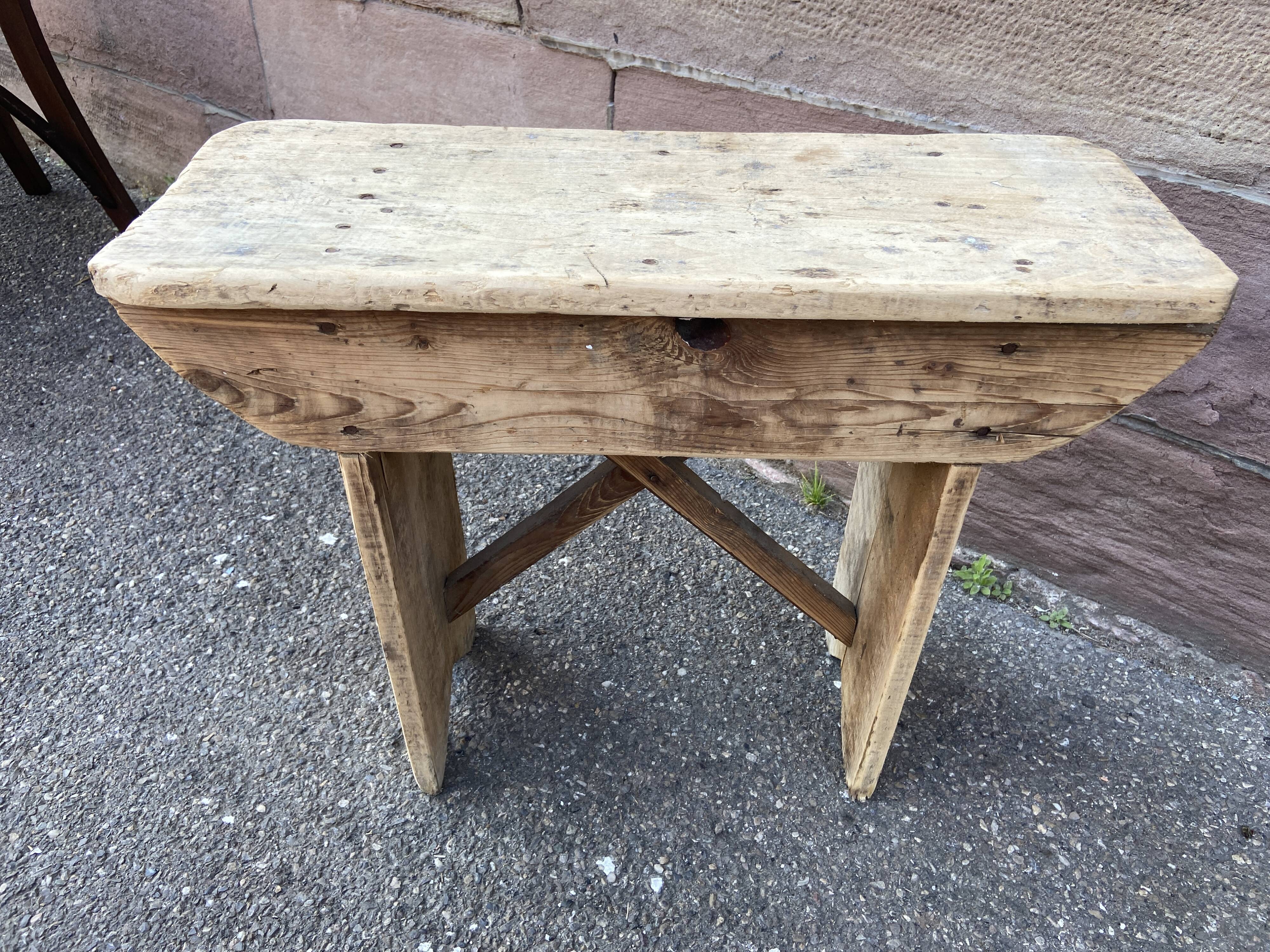 Farmhouse bench made of natural fir 1930s