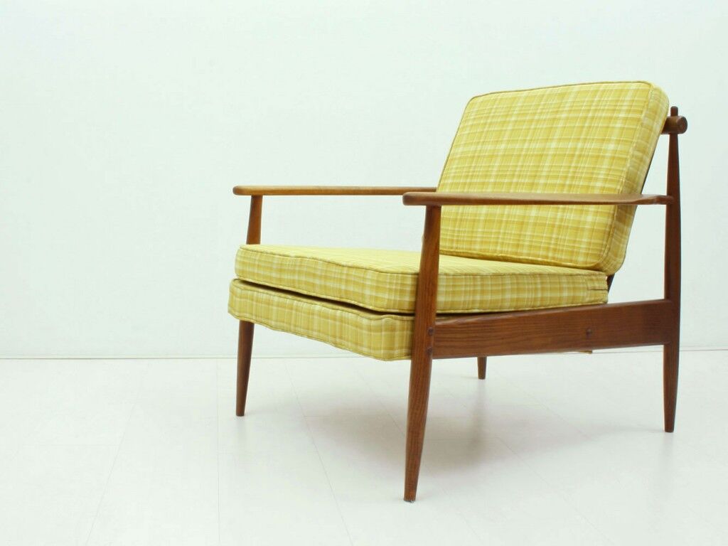 American ash wood easy chair, 1950s