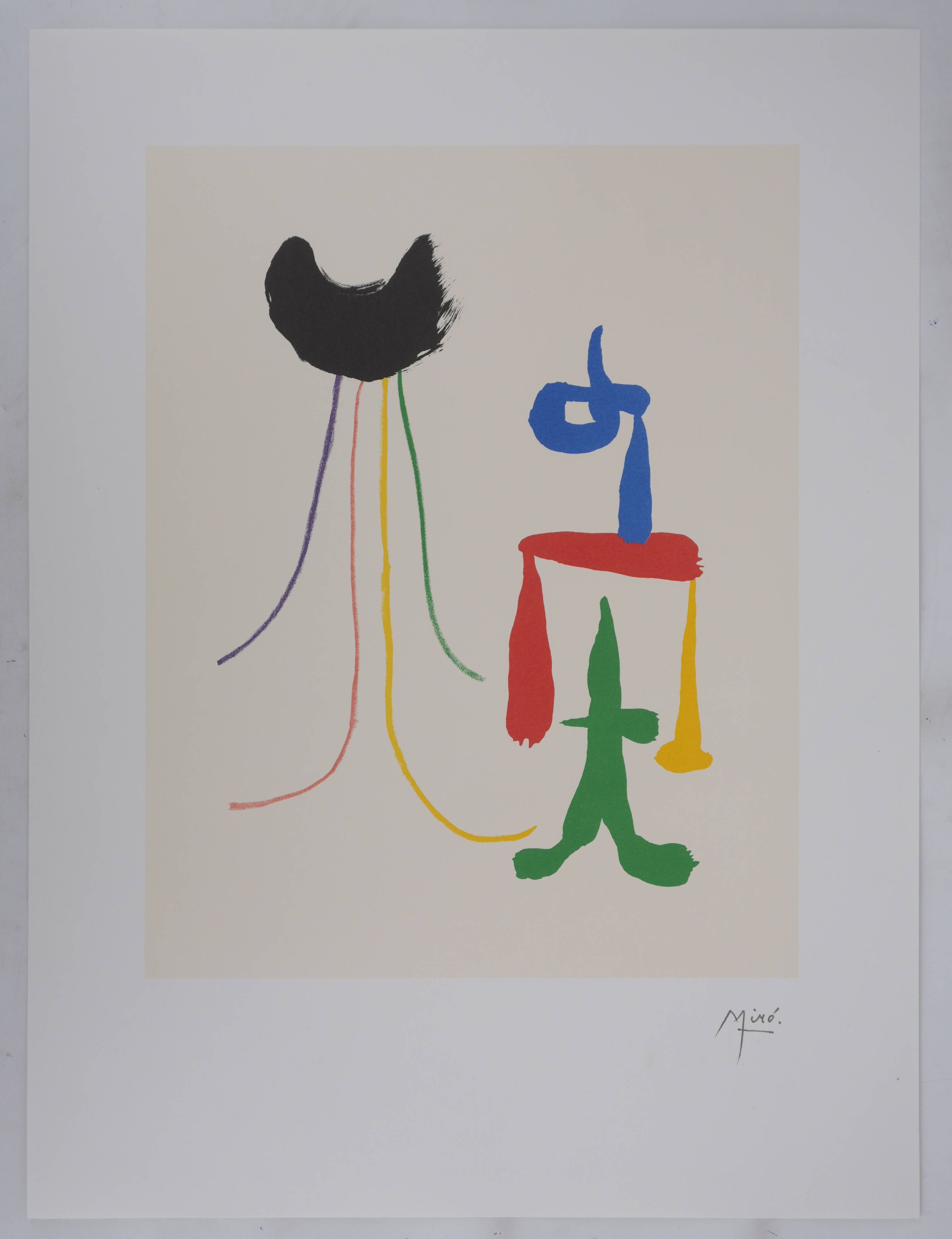 Joan Miró: Surrealist Couple, signed lithograph