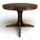 Round teak table with extension