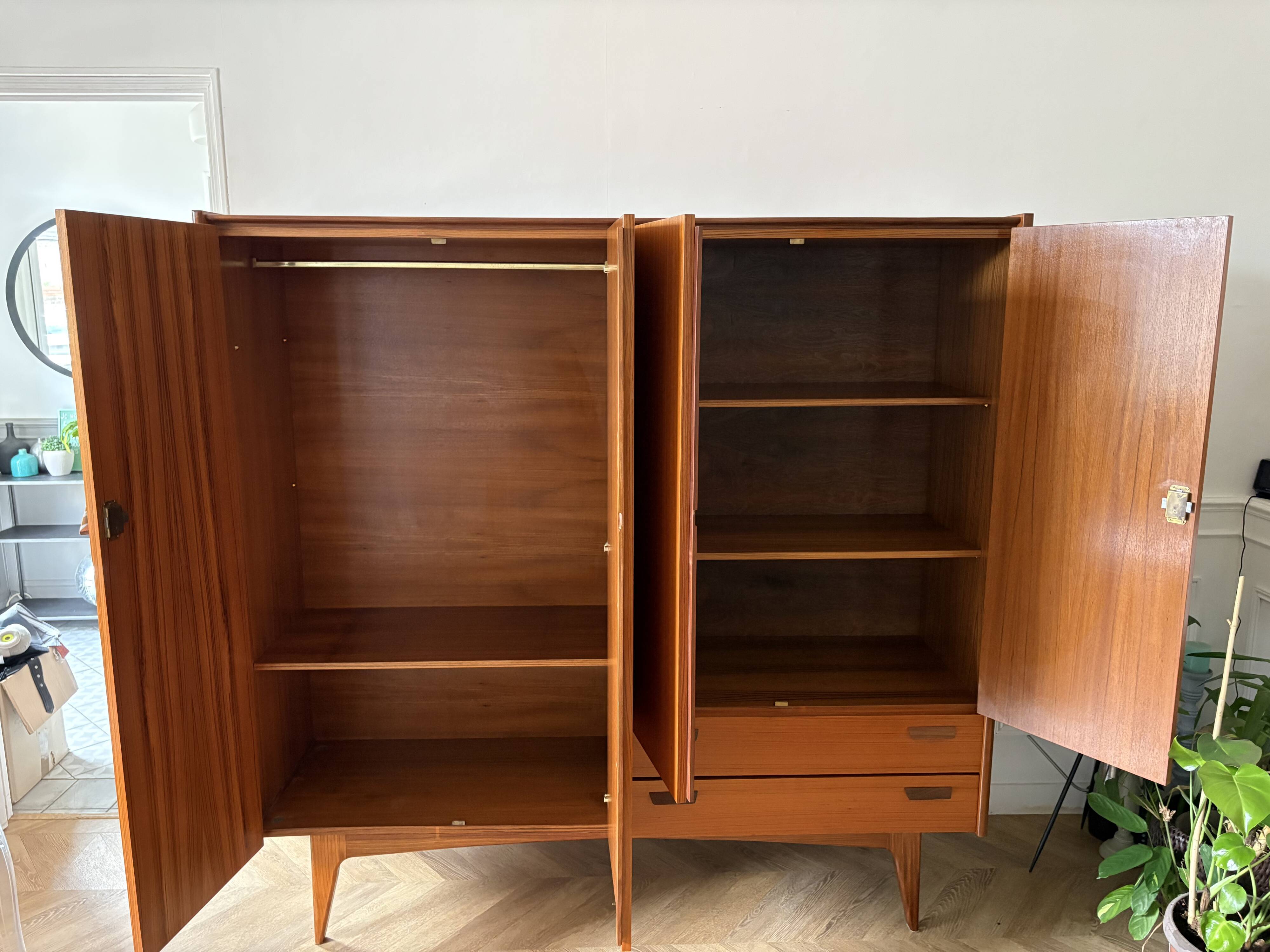 Vintage Scandinavian teak wardrobe