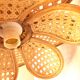 3 hanging lamps in rattan 1980s, rattan and braiding