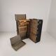 Antique 1924 Belber black leather steamer trunk - large travel wardrobe