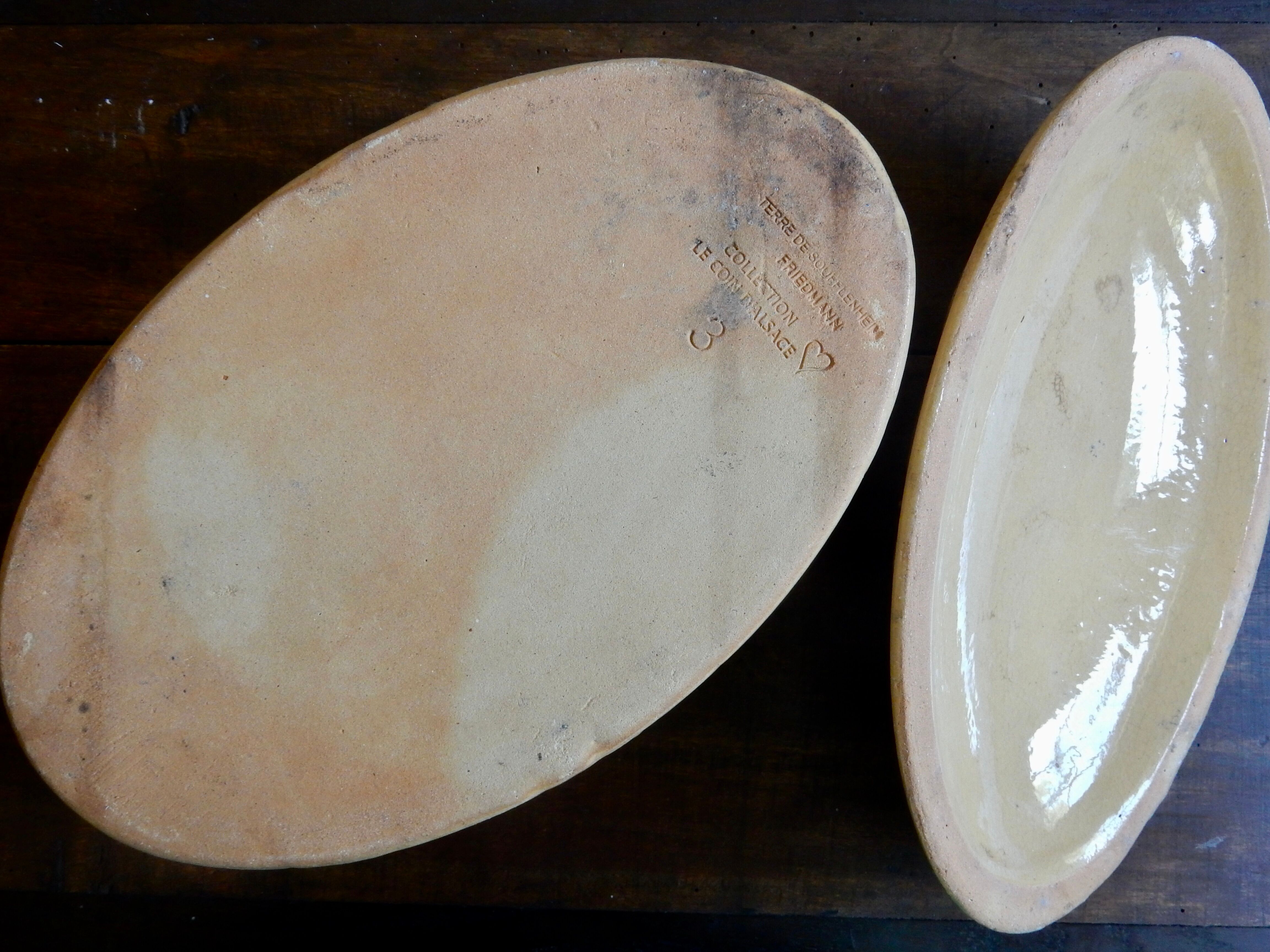 Large Alsatian terrine in ochre terracotta