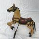 Wooden horse with period ironwork support