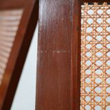 Pair of large armchairs. Wood and cane. Circa 1960