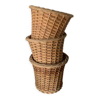 Wicker pot cover set