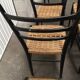 Set of 7 blackened wooden chairs, 1960s vintage