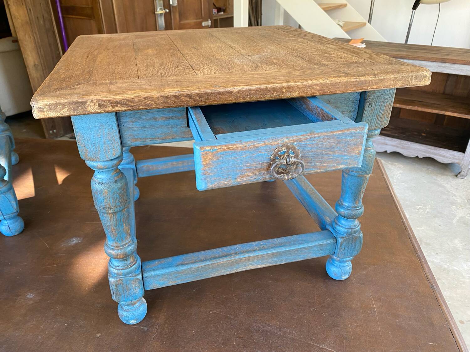 Pair of Oak farmhouse coffee tables