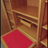 Wooden and rattan wardrobe
