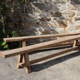 Pair of solid wood benches - brutalist