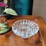 Bougeoir en verre rond ciselé