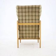 1960s Rare Mid-Century Modern Beech Wing Armchair by ÚLUV, Czechoslovakia