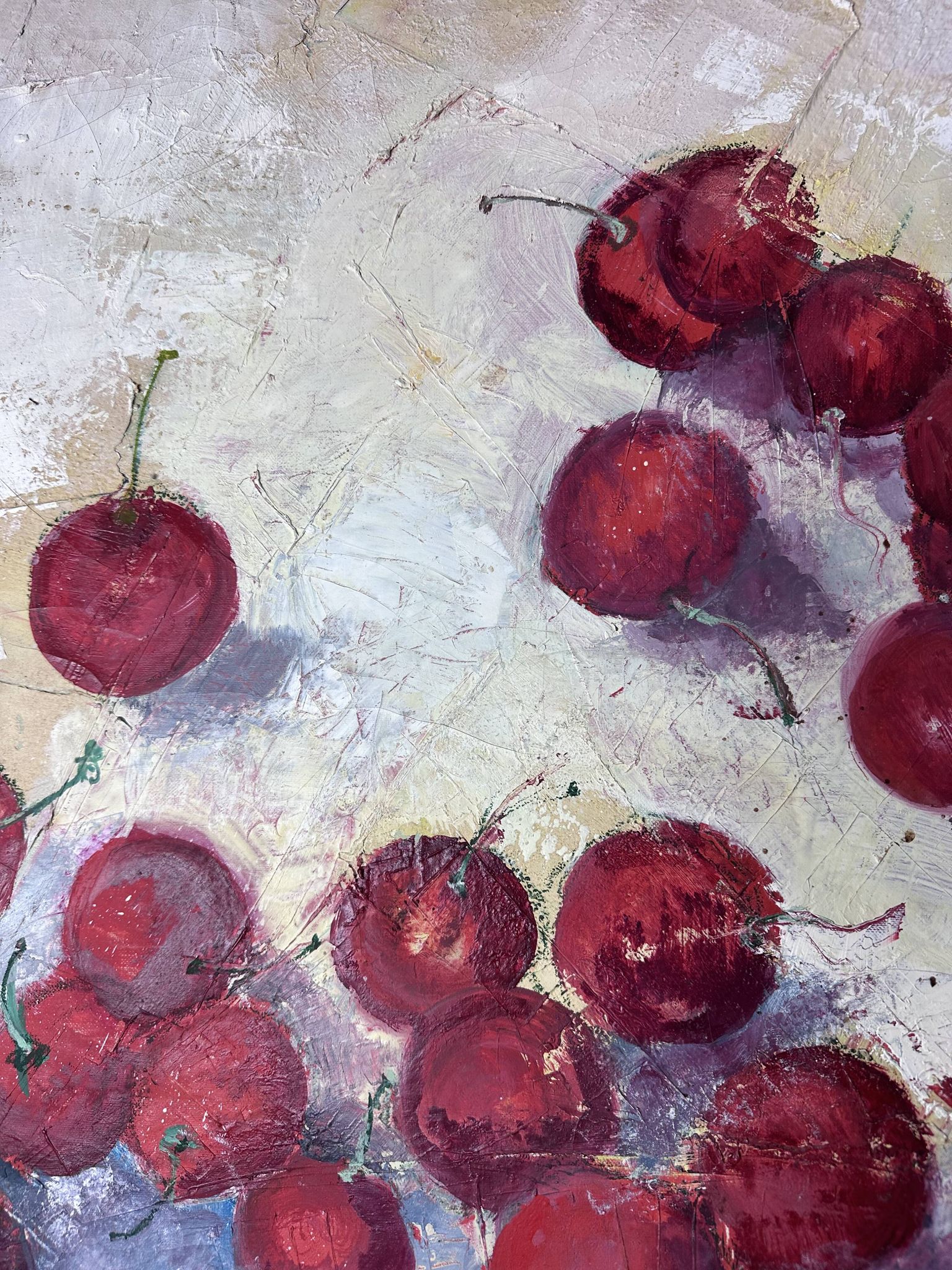 Oil painting on canvas "the cherries" signed g. mourlon