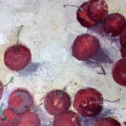 Oil painting on canvas "the cherries" signed g. mourlon