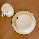 Vintage enameled sheet metal plate