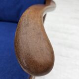1960s, Danish easy armchair by Fritz Hansen, wool fabric, beech wood.