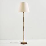 Teak and brass floor lamp