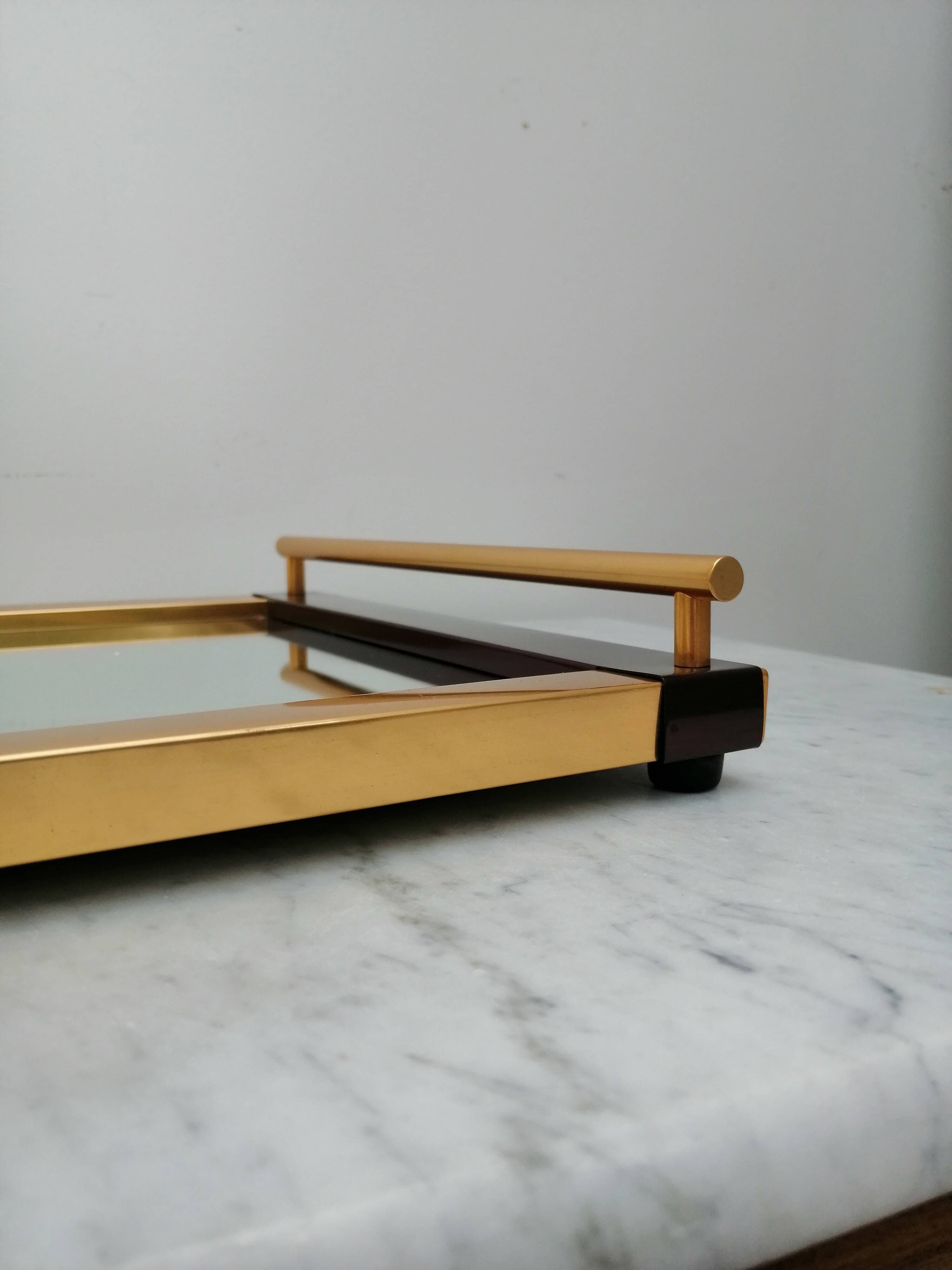 Golden mirror tray