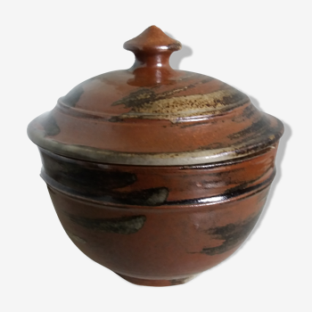 Pot couvert en céramique vernissée