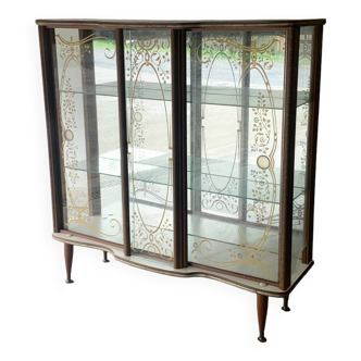 1950’s vintage mid century glass drinks / display cabinet / gin cabinet