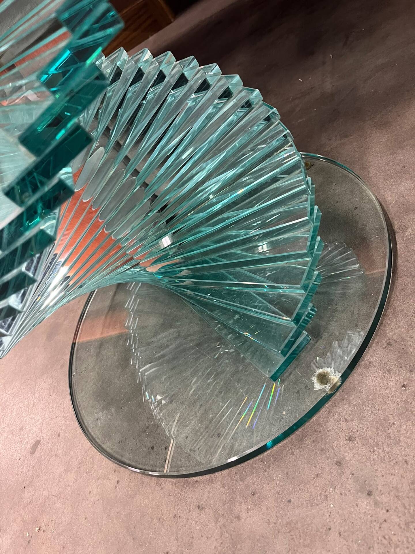 Vintage twisted glass table from the 90s.