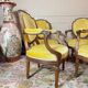 Set of four natural wood armchairs in louis xvi style 19th century