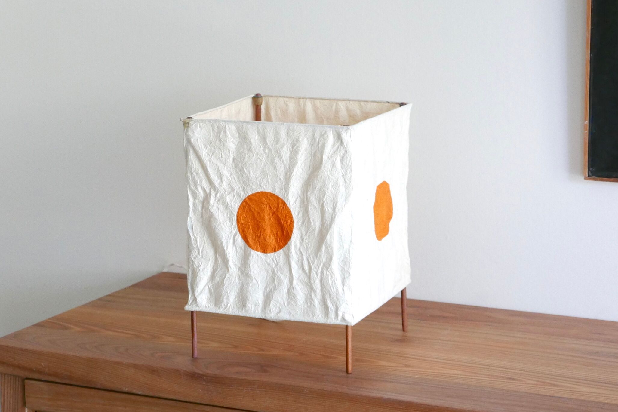 Lamp square rice paper, orange round, 70 years