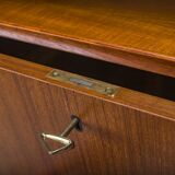 Large Vintage Bookcase with Bar in Teak by Heinrich Riestenpatt, 1960s