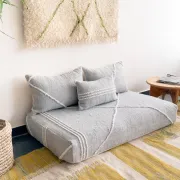 Light grey Moroccan floor sofa cover