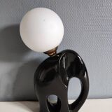Ceramic lamp with opal globe