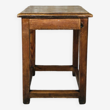 Tabouret vintage de ferme en châtaignier Circa 50