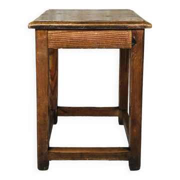 Vintage chestnut farmhouse stool Circa 50