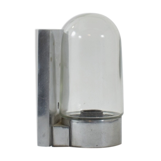 Vintage industrial aluminum and glass sconce
