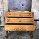 Old worker louis xv style commode vintage wood drawers #a634
