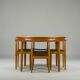 Danish Teak Extendable Dining Table and Chairs by Hans Olsen for Frem Røjle