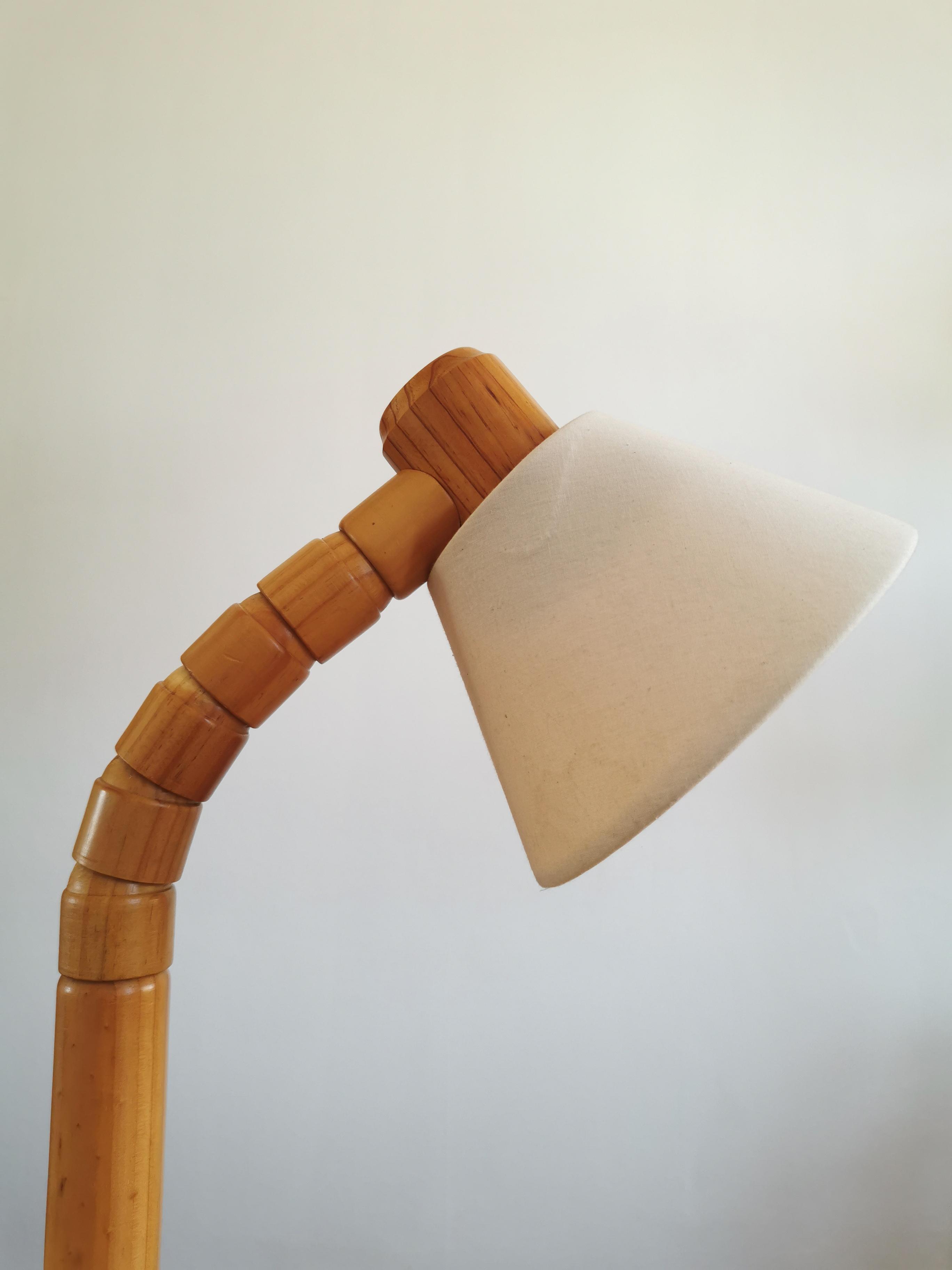 Scandinavian articulated pine lamp