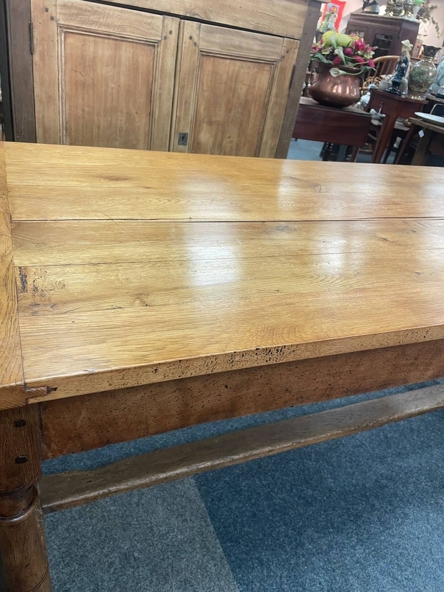 Old Louis XIII farmhouse table in solid oak – Console / Island of