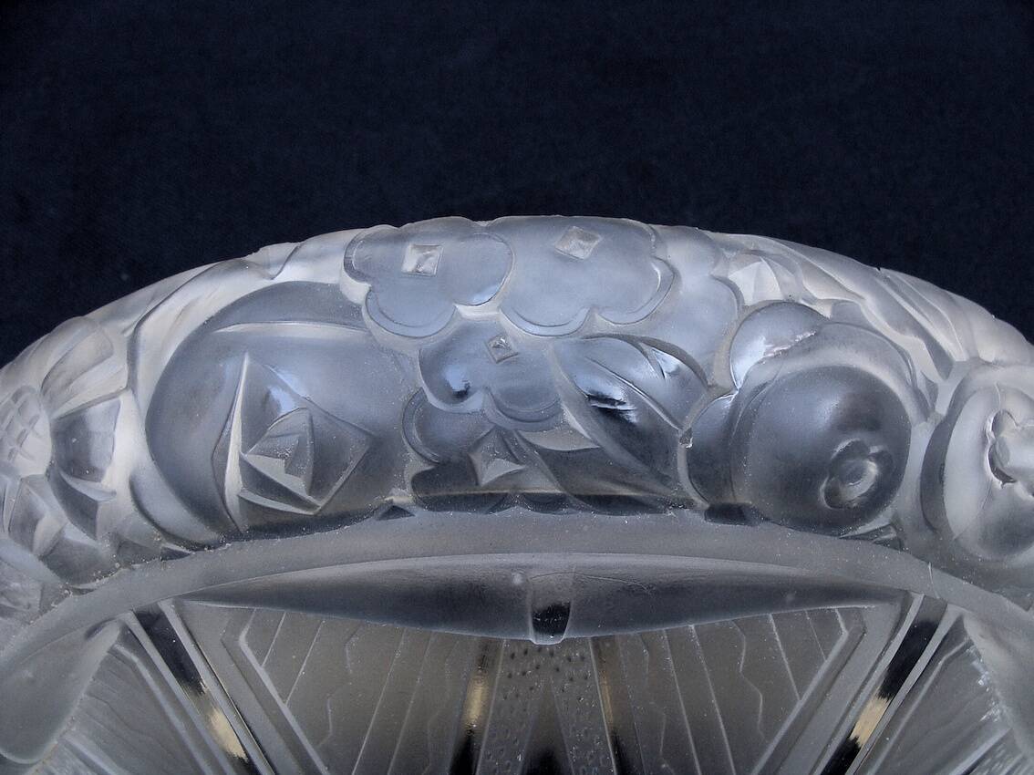 Pair of Art Deco pressed glass wall lights designed 1930