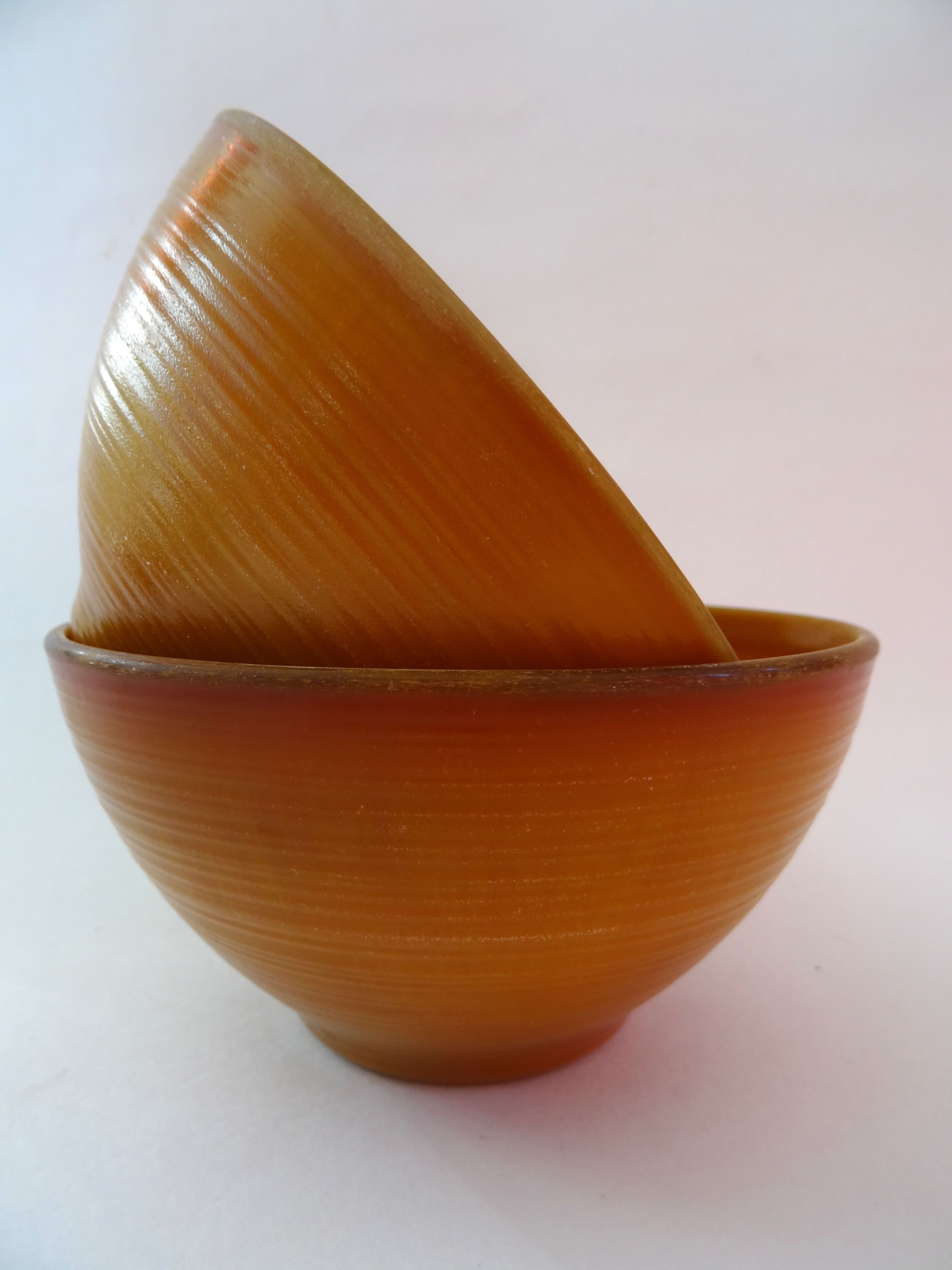Brown arcopal bowls