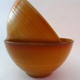 Brown arcopal bowls