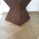 Side table - woven rattan - colonial style - vintage hourglass shape