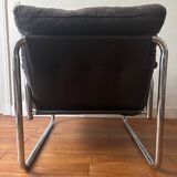 Herlag chrome metal cantilever armchair by Johan Bertil Häggström
