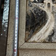 Tableau alpin en bois sculpté et peint