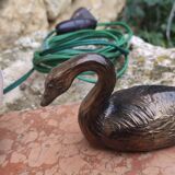 Old marble swan lamp